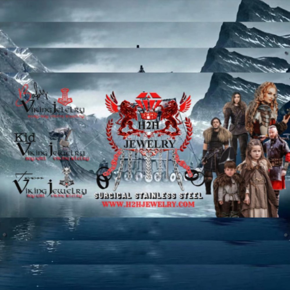 Biker Skull Angel Wings Pendant with Pirate Charm Runes Viking Necklace